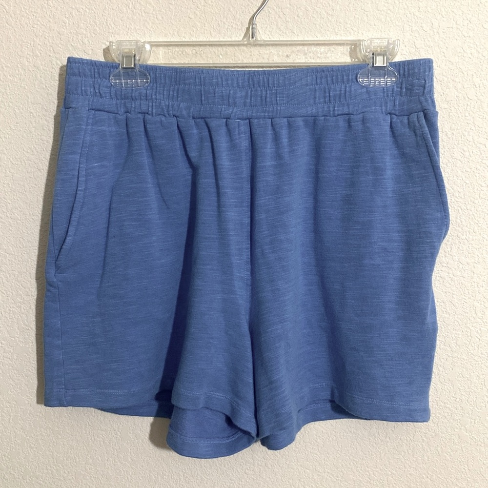 MONROW Soft Terry Cotton Sweatshorts BLUE Women's Size L